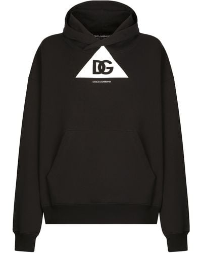 Dolce & Gabbana Kapuzensweatshirt Mit Dg-Logoprint - Schwarz