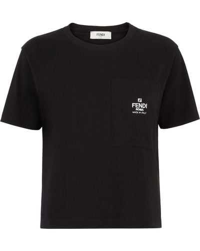 Fendi T-shirt à logo imprimé - Noir