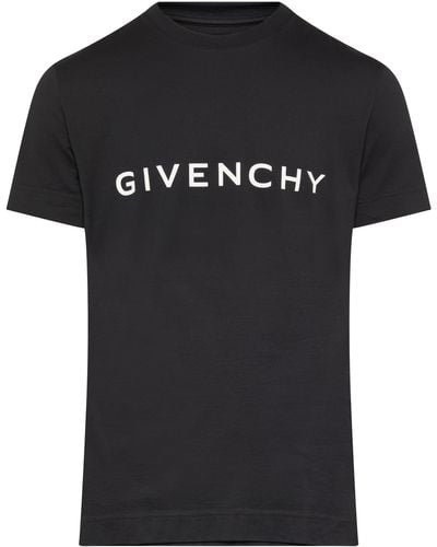 Givenchy Archetype T-Shirt aus Baumwoll-Jersey mit Logoprint - Schwarz