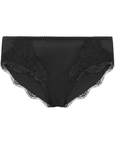 Dolce & Gabbana Satin Briefs With Lace Detailing - Black