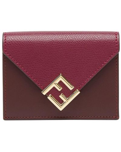 Fendi Ff Diamonds Wallet - Red