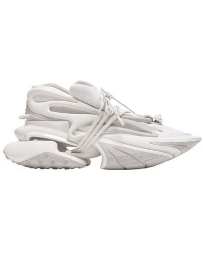 Balmain Neoprene And Leather Low-top Unicorn Sneakers - White