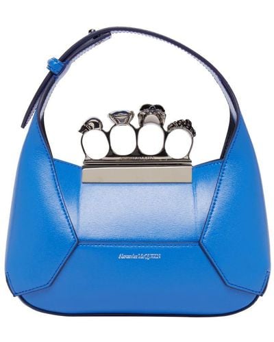 Alexander McQueen Jeweled Hobo Mini Bag - Blue