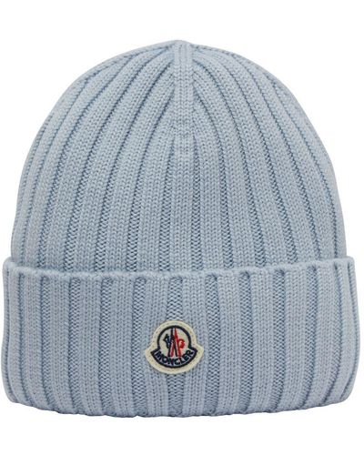 Moncler Beanie With Logo - Blue