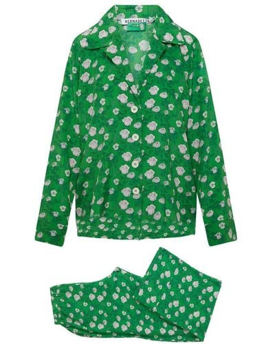 BERNADETTE Louis Silk Pajama - Green