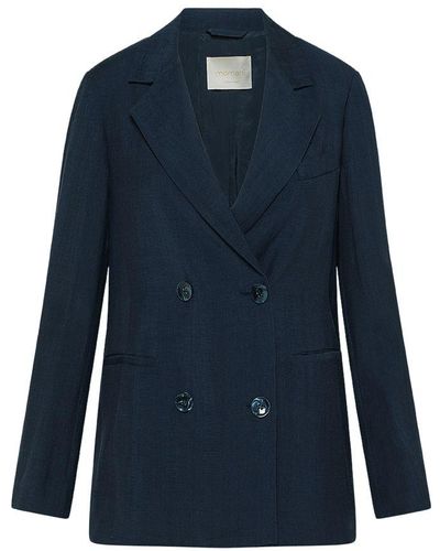 Momoní Clair Elegant Viscose Linen Jacket - Blue