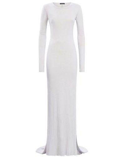 Ann Demeulemeester Jesse Long Sleeve X-long Flared Dress - White