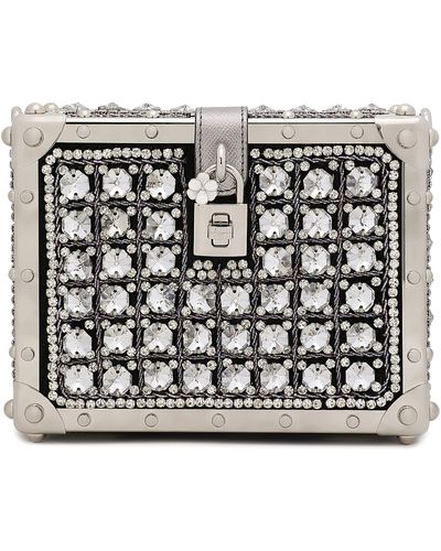 Dolce & Gabbana Tasche Dolce Box mit Jacquard-Stickerei - Schwarz