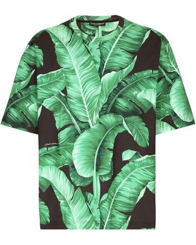 Dolce & Gabbana Kurzarm-T-Shirt aus Baumwolle - Grün