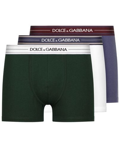 Dolce & Gabbana Cotton Regular-Fit Boxers 3-Pack - Green