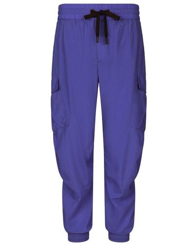 Dolce & Gabbana Stretch Cotton Cargo Pants - Purple