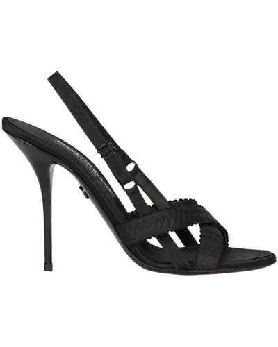 Dolce & Gabbana Satin Sandals - Black