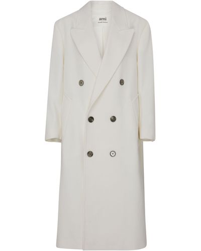Ami Paris Zweireihiger Mantel - Weiß