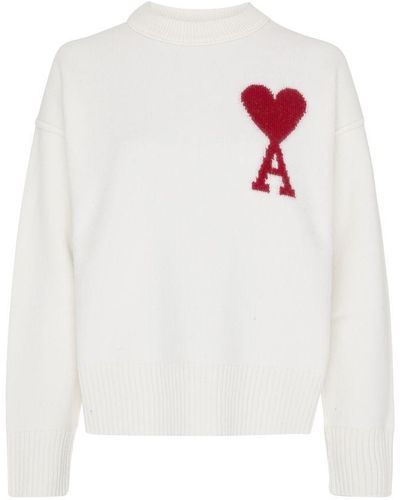 Ami Paris Ami De Coeur Sweater - White