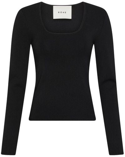 Rohe Bustier-Shaped Knitted Top - Black