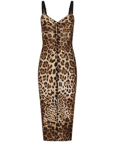 Dolce & Gabbana Marquisette Calf-Length Dress - Metallic