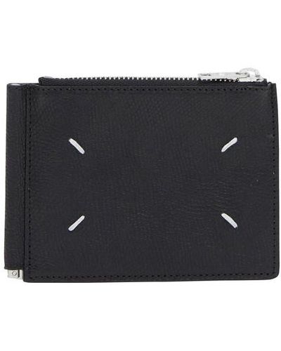 Maison Margiela Money Clip Leather Wallet - Black