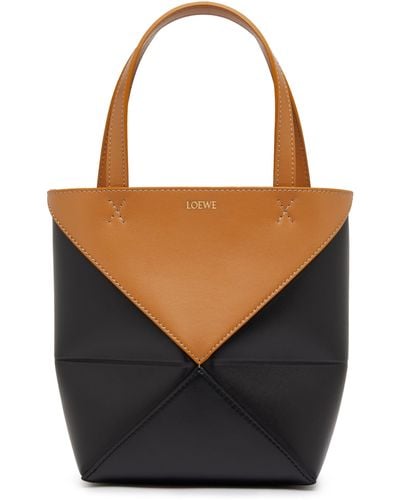 Loewe Mini sac cabas Puzzle Fold - Noir
