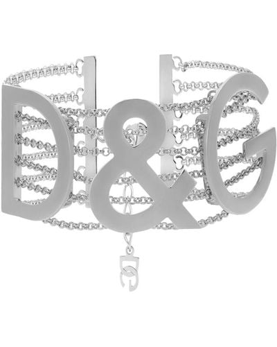 Dolce & Gabbana Semi-Rigid D&G Multi-Chain Choker - White