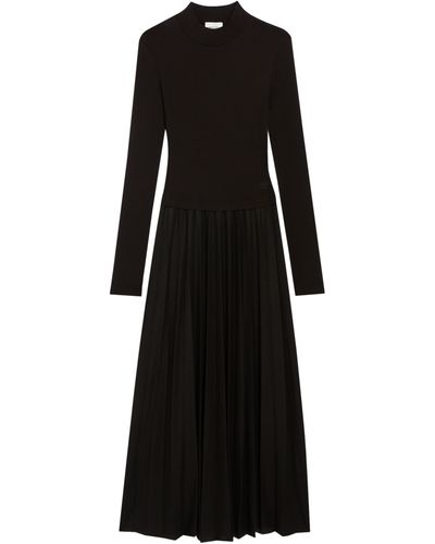 Claudie Pierlot Robe Twist maille plissée - Noir