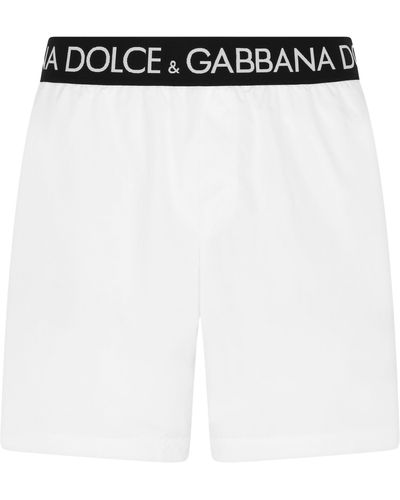 Dolce & Gabbana Short de bain mi-long avec taille extensible à logo - Noir