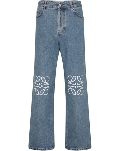 Loewe Baggy Jeans aus Denim Anagram - Blau