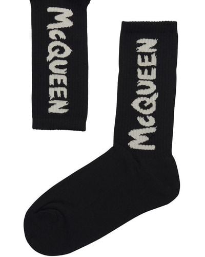 Alexander McQueen Graffiti Socks - Black