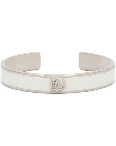 Dolce & Gabbana Logo-plaque Cuff Bracelet - Metallic