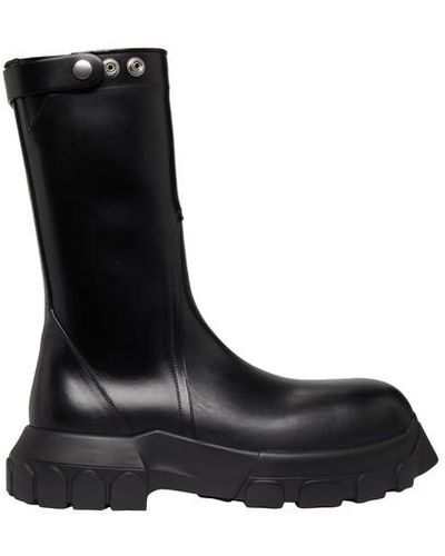 Rick Owens Creeper Bozo Tractor Leather Boots - Black