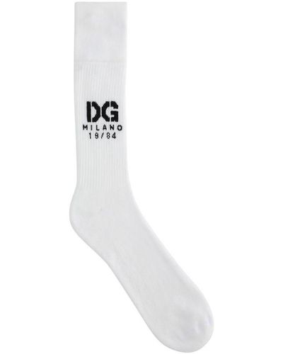Dolce & Gabbana Stretch Cotton Socks - White