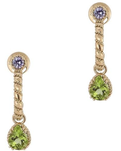 Dolce & Gabbana 18 Kt Yellow Gold Earrings With Multicolor Fine Gemstones - Metallic