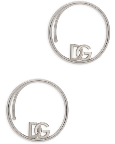 Dolce & Gabbana Boucles d'oreilles ear cuffs avec logo DG - Neutre