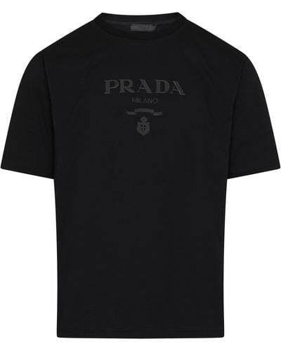 Prada T-shirt en coton - Noir