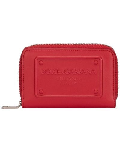 Dolce & Gabbana Small Zip-Around Calfskin Wallet - Red