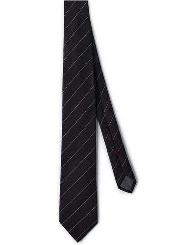 Brunello Cucinelli Cravate en lin - Noir
