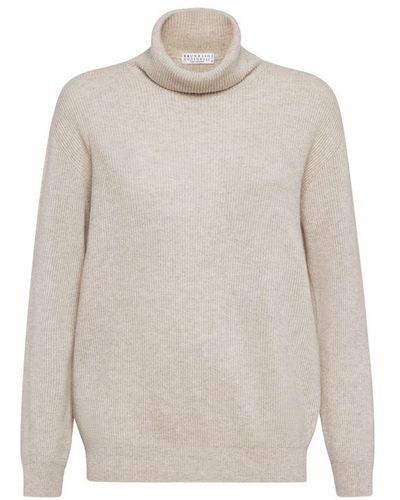 Brunello Cucinelli English Rib Jumper - White