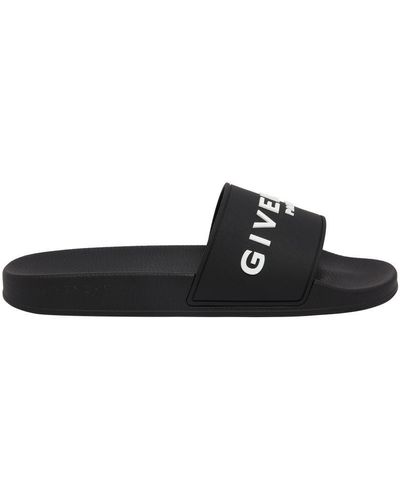 Givenchy Flat Slide Sandals - Black