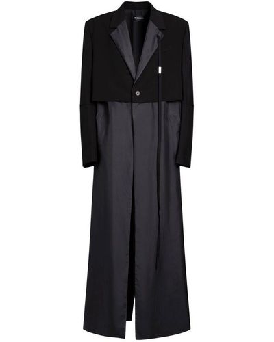Ann Demeulemeester Gilliam X-Long Double Layerlight Trench Coat - Black