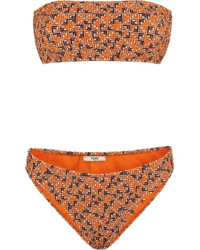 Fendi Bikini bandeau avec slip échancré - Orange