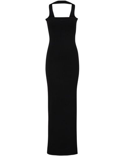 Courreges Hyprbole 90'Rib Long Dress - Black