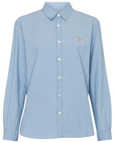 Maison Kitsuné Classic Shirt With Baby Fox Logo - Blue