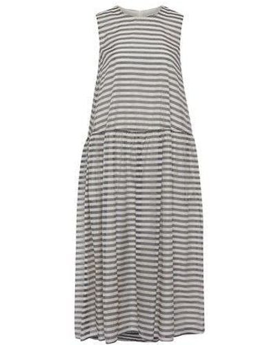Max Mara Dora Striped Voile Dress - Gray