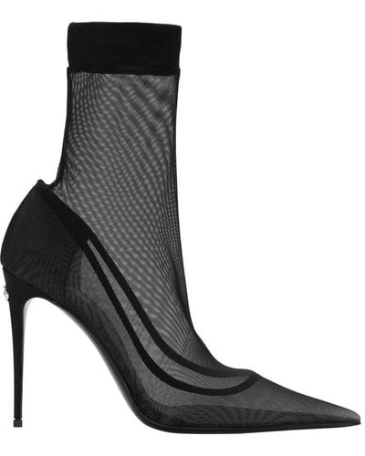 Dolce & Gabbana Tulle Boots - Black