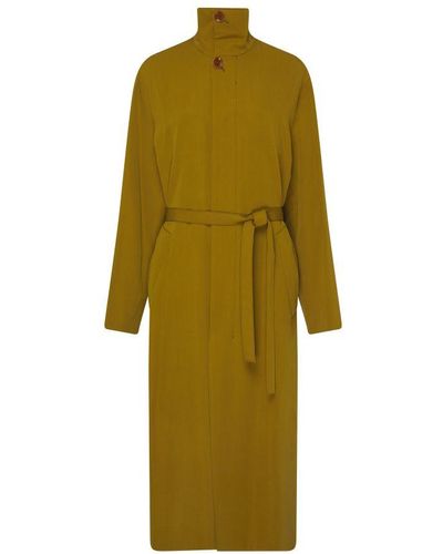 Lemaire Long Belted Coat - Green