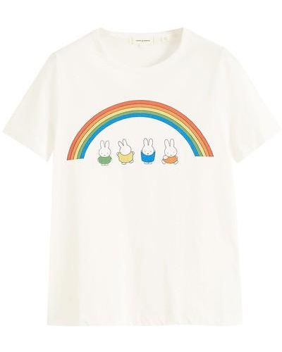 Chinti & Parker T-Shirt Rainbow Miffy aus Baumwolle - Weiß
