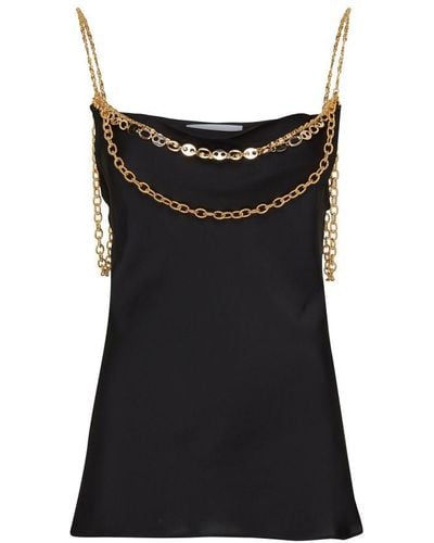 Rabanne Top Embellished With The "Eight" Signature Chain - Black