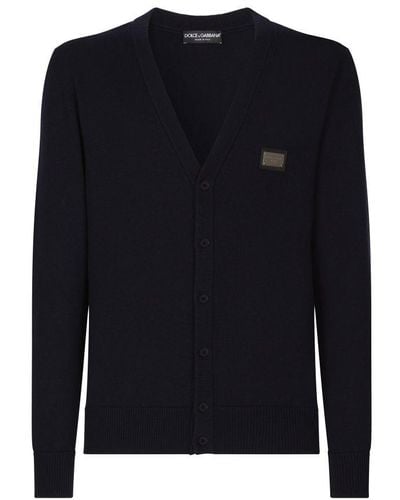 Dolce & Gabbana Cashmere And Wool Cardigan - Blue