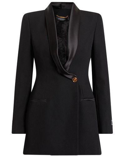 Versace Evening Jacket With Satin Double Contrasts - Black