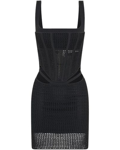 Dion Lee Crochet Suspend Corset Mini Dress - Black