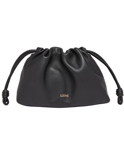 Loewe Leather Flamenco Purse - Black